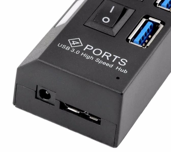 Imagem de Hub Usb 3.0 4 Portas Super Speed Com Botão De Liga e Desliga