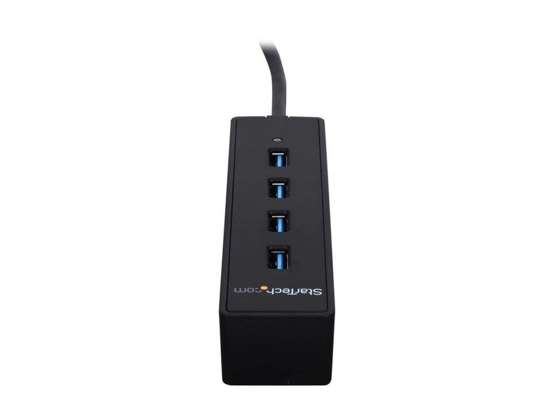 Imagem de Hub USB 3.0 com 4 portas e cabo integrado - SuperSpeed - Divisor portátil - Mini USB (Preto)