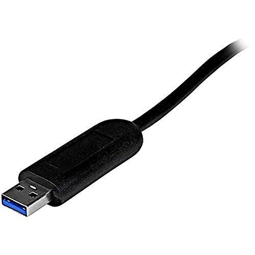 Imagem de Hub USB 3.0 com 4 portas e cabo integrado - SuperSpeed - Divisor portátil - Mini USB (Preto)