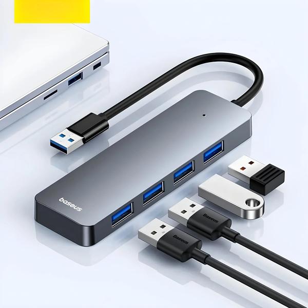 Imagem de Hub USB 3.0 de 4 Portas - Adaptador Multi-Divisor para Laptop, Macbook, PC, Xiaomi e Lenovo