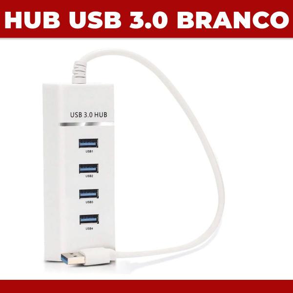 Imagem de Hub USB 3.0 Exbom UH-30A 5.0 Gbps 4 Portas Alta Velocidade Branco