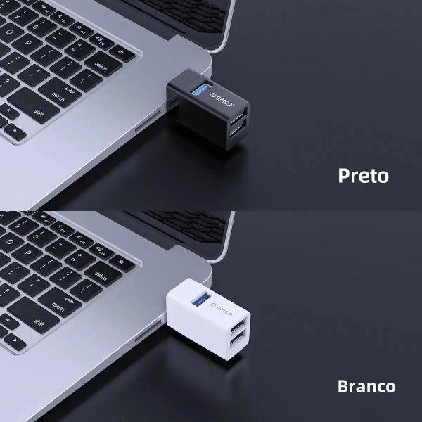 Imagem de Hub USB 3.0 Orico de 3 Portas - Splitter para Laptop, Notebook e PC