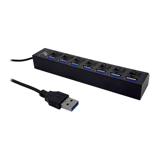 Imagem de HUB USB 3.0 X-Cell, 7 Portas, Preto - XC-HUB-7