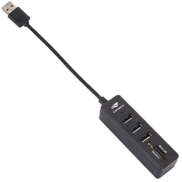 Imagem de Hub USB 3 Portas 2.0 com Leitor Cartao HU-L200BK C3 TECH