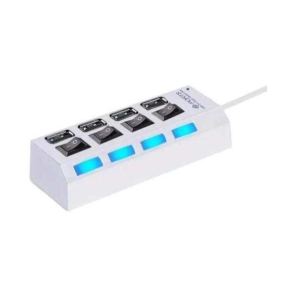 Imagem de Hub USB 4/7 Portas Alta Velocidade com LED - Adaptador para PC e Laptop