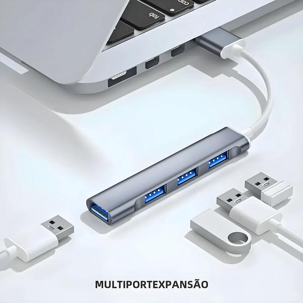 Imagem de Hub USB 4 em 1 (3.0 e 2.0) - 4 Portas para Transferência Rápida de Dados