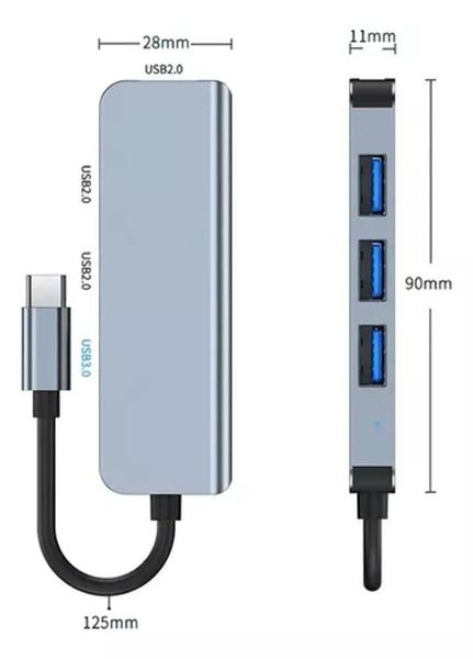 Imagem de Hub Usb 4 Portas Usb 2.0 / 3.0 Tipo C FY-735