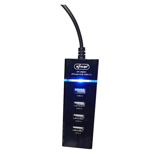 Hub Usb 4 Saidas 2.0 Alta Velocidade Knup Imagem de Hub Usb 4 Saidas 2.0 Alta Velocidade Knup