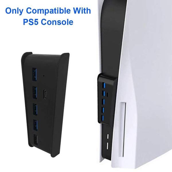 Imagem de Hub USB 5 Portas PS5 Alta Velocidade 4 USB + Porto Tipo C