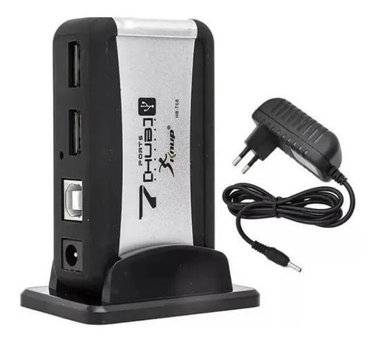 Hub Usb 7 Portas Com Fonte 2.0 Hb-T68 Knup Imagem de Hub Usb 7 Portas Com Fonte 2.0 Hb-T68 Knup