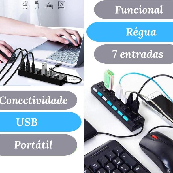 Imagem de Hub Usb 7 Portas - Conexões Simples E Rápidas