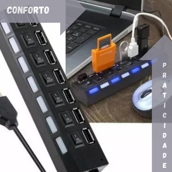 Imagem de Hub Usb 7 Portas - Conexões Simples E Rápidas