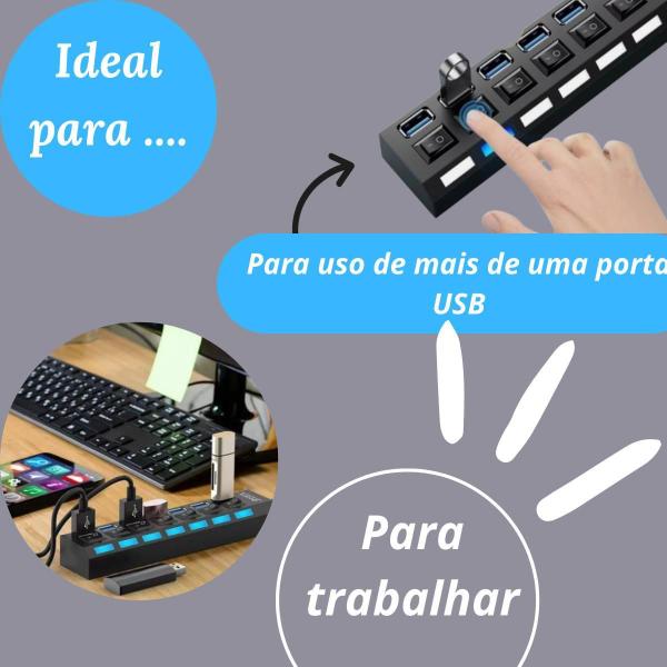 Imagem de Hub Usb 7 Portas Pro - Tecnologia E Praticidade