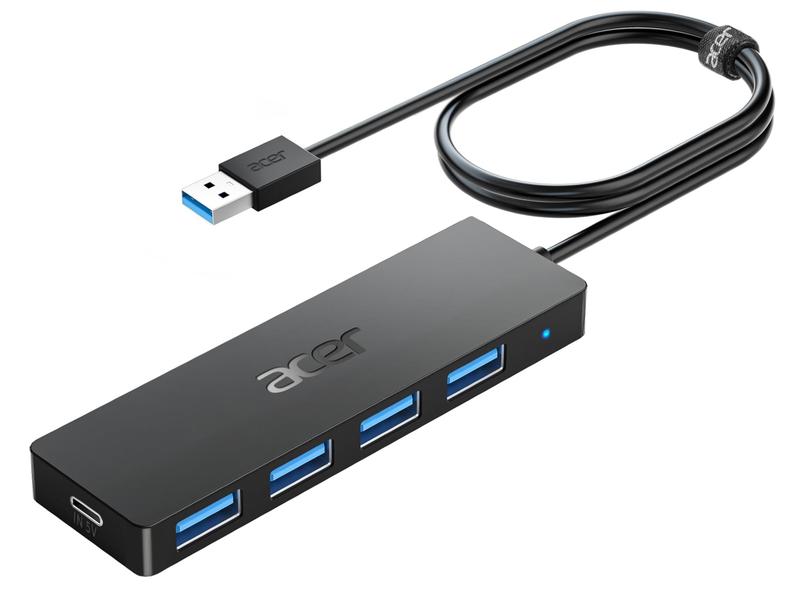 Imagem de Hub USB Acer 4 portas USB 3.0 com porta de alimentação tipo C para laptop