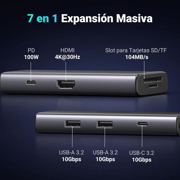 Imagem de Hub Usb C 10Gbps Leitor De Cartão Adaptador Thunderbolt Hdmi