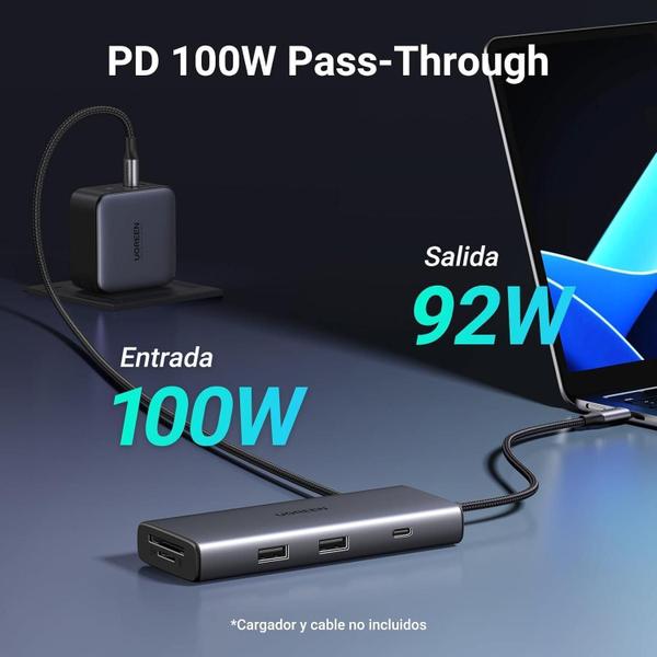 Imagem de Hub Usb C 10Gbps Leitor De Cartão Adaptador Thunderbolt Hdmi