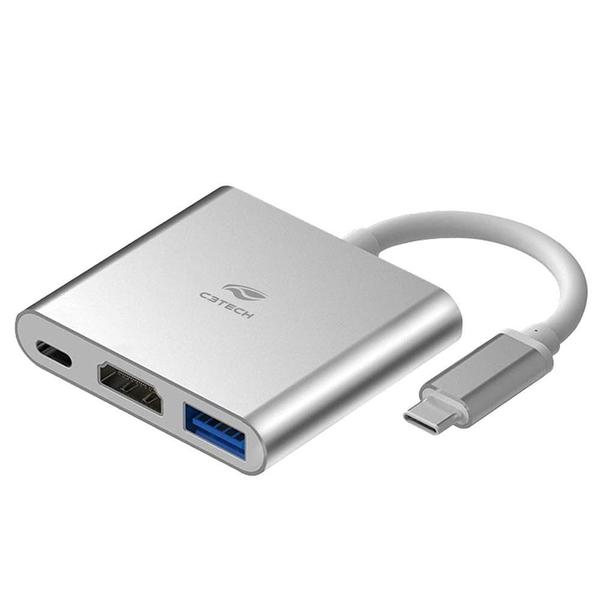 Imagem de Hub Usb-C 3.0, Com 3 Portas, Hdmi 4K 30Hz Hu-D10Si, C3Tech