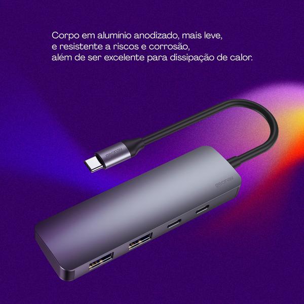 Imagem de Hub usb-c 3.2 multi dispositivos 4 portas aluminio Geonav