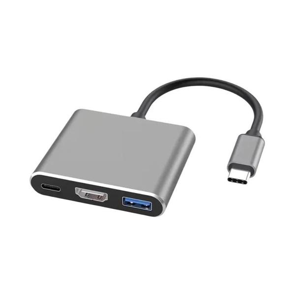 Imagem de Hub USB-C 3 em 1 para Macbook, Samsung - HDMI, USB 3.0 e Docking Station