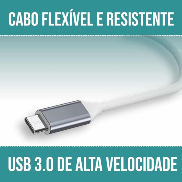 Imagem de Hub Usb C 4 Portas Usb 3.0 5 Gbps Para Computador Ou Celular