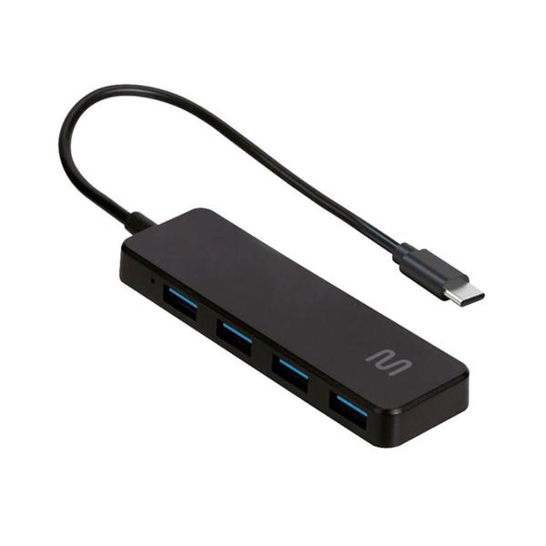 HUB USB-C - 4 Portas USB 3.0 - Preto - Multilaser AC445 Imagem de HUB USB-C - 4 Portas USB 3.0 - Preto - Multilaser AC445