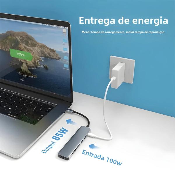 Imagem de Hub USB-C 4K HDMI com Leitor de Cartões SD/TF - Para MacBook e iPad