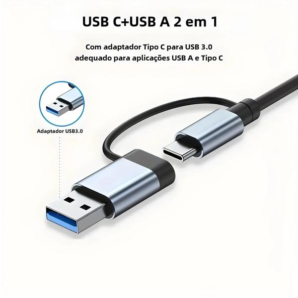 Imagem de Hub USB-C 7 em 1 Vienon - Alumínio, USB 3.0, USB 2.0 e 2x USB-C