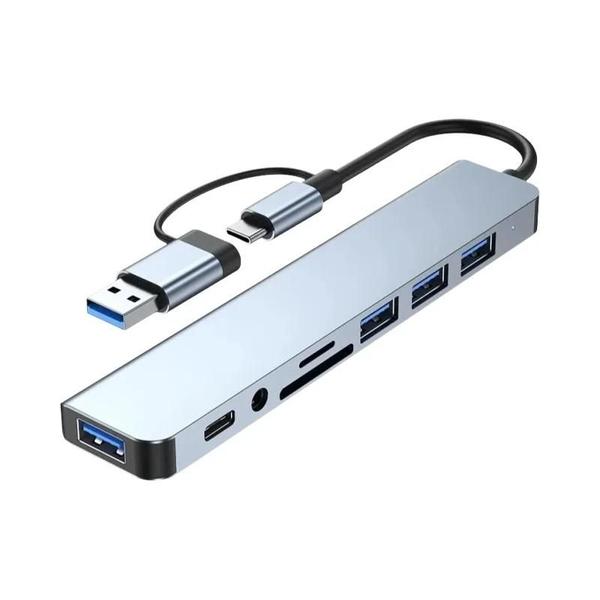 Imagem de Hub USB-C 8 Portas com Leitor de Cartão SD/TF - Docking Station para Macbook Air e PC