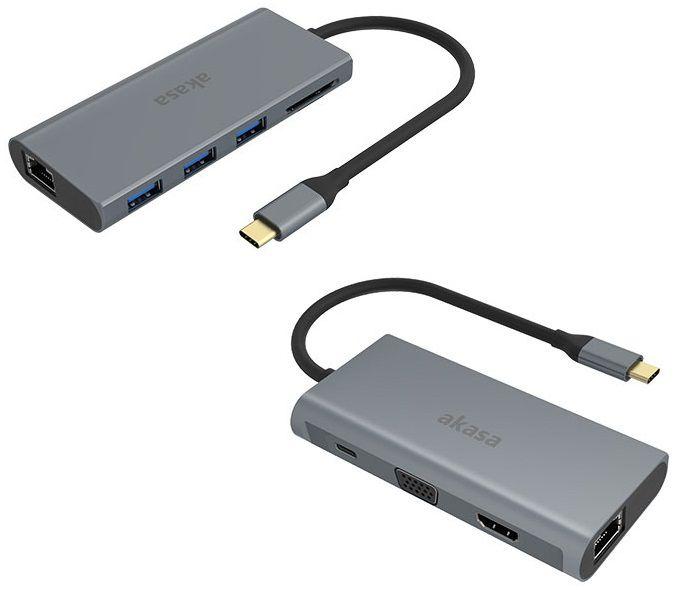 Imagem de Hub Usb-C Akasa Dock Hdmi 4k Vga Usb 3.1 Ethernet Gigabit Sd