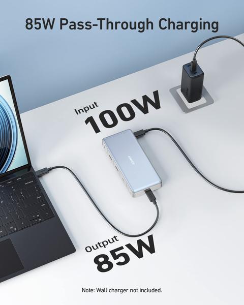 Imagem de Hub USB-C Anker 575 12 em 1 com HDMI duplo, DP, Ethernet de 10 Gbps