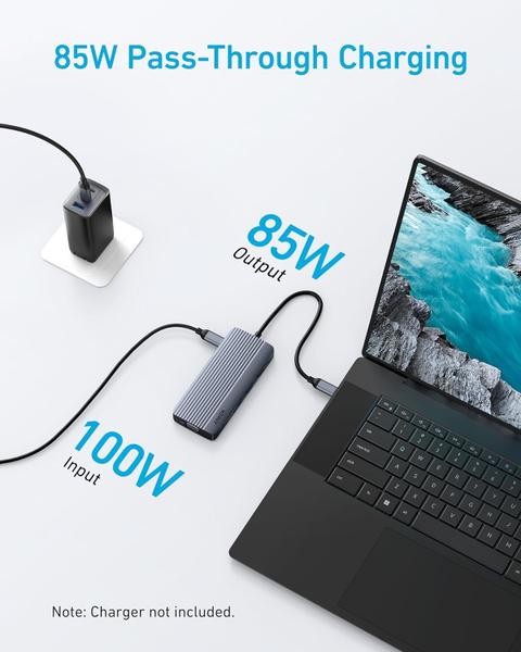 Imagem de Hub USB-C Anker com tela dupla 10 em 1 HDMI 4K @30Hz VGA 1080p