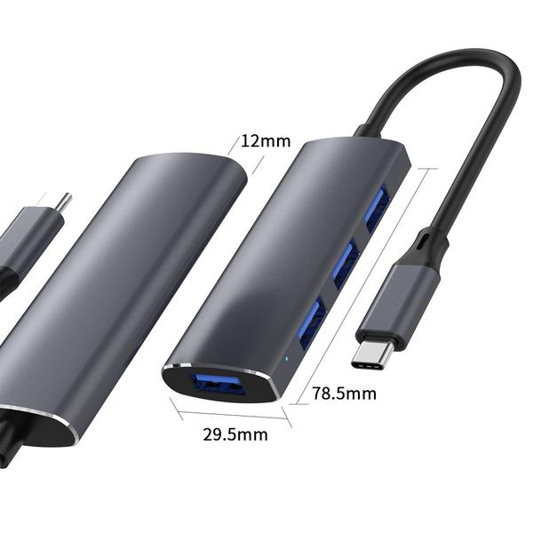 Imagem de HUB USB-C com 4 PORTAS USB-A  1x 3.0 3x 2.0