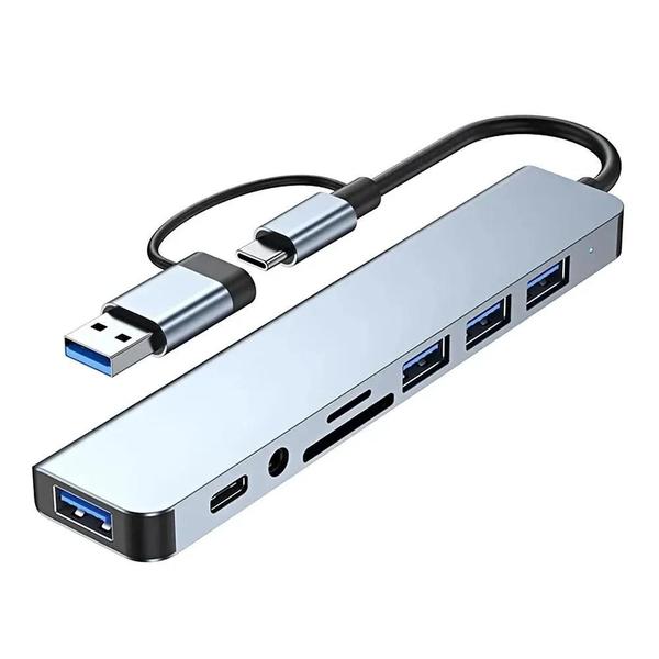 Imagem de Hub USB-C de Alumínio 2 em 1 - Adaptador Multiportas com 78 Portas USB 3.0 e 20 para Macbook