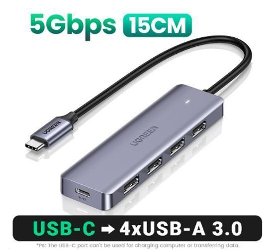 Imagem de Hub Usb C Para 4X Usb A 3.0 Hub Divisor Adaptador Ugreen