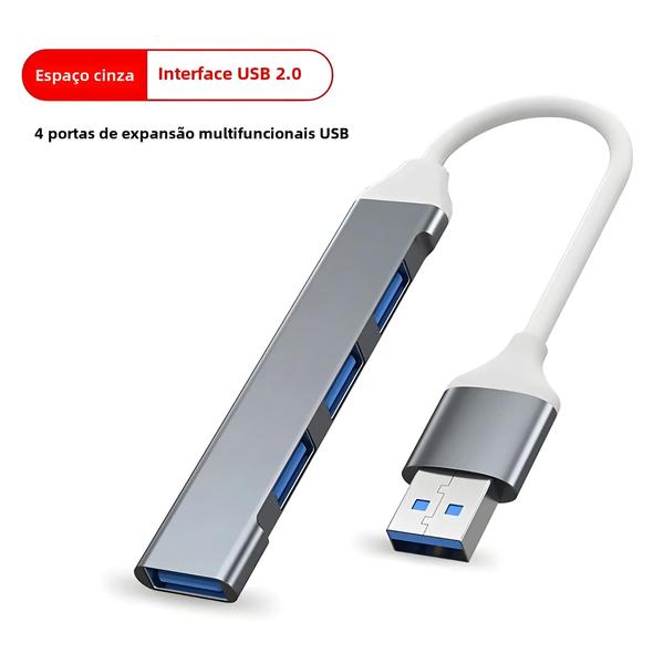 Imagem de Hub USB-C Tipo-C - Docking Station com 4 Portas USB 3.0 para Computador e Celular