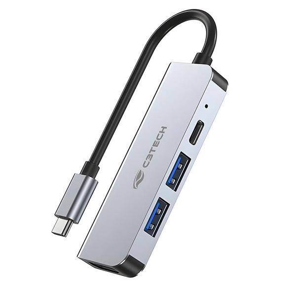 Imagem de Hub Usb Com Saída Hdmi 4K, C3Tech, Hu-D50Gy - Cinza