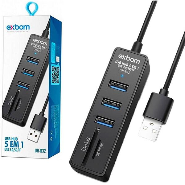 Imagem de Hub usb exbom uh-r32 usb3.0 3 portas