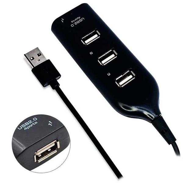 Imagem de Hub USB Extensor 4 Portas USB 2.0 - Preto