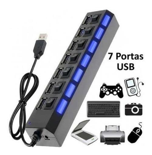 Imagem de Hub Usb Extensor 7 Portas Chave Seletora 2.0