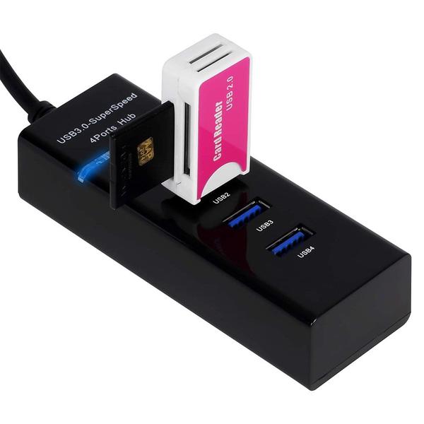 Hub Usb Multi- Portas Usb 3.0 Preto 4 Portas - PONTO DO NERD Imagem de Hub Usb Multi- Portas Usb 3.0 Preto 4 Portas