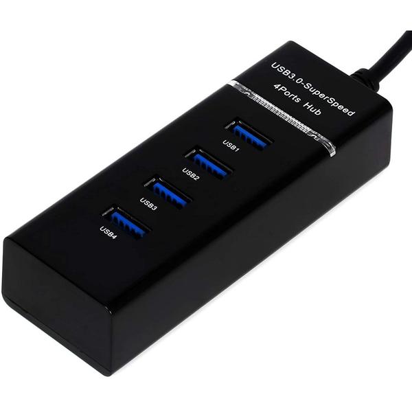 Hub Usb Multi- Portas Usb 3.0 Preto 4 Portas - PONTO DO NERD Imagem de Hub Usb Multi- Portas Usb 3.0 Preto 4 Portas