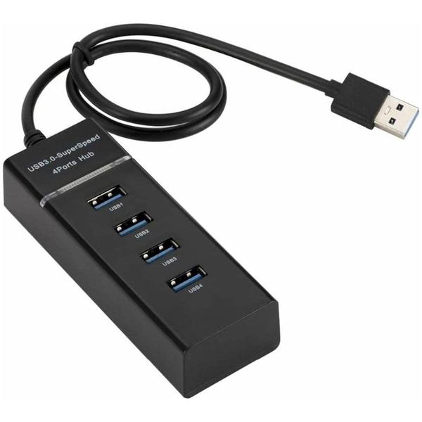 Hub Usb Multi- Portas Usb 3.0 Preto 4 Portas - PONTO DO NERD Imagem de Hub Usb Multi- Portas Usb 3.0 Preto 4 Portas