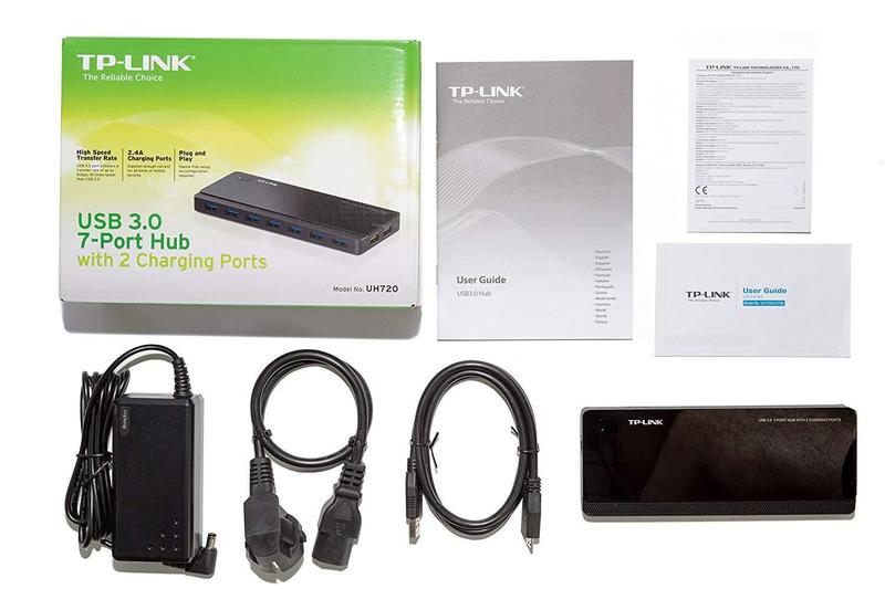 Imagem de Hub Usb Tp-Link Uh720 Com 7 Portas Usb 3.0 Preto