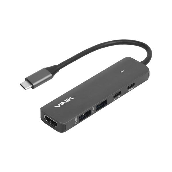 Imagem de Hub Usb Type C 5 Em 1 - 2x Usb 3.0   Hdmi 4k   Type C Pd 100w   Type C Dt Vinik - Hv51c