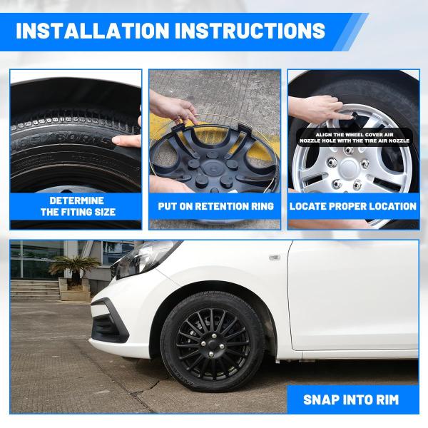 Hubcaps I1MOTOR R14 Universal Matte Black, conjunto de 4 Imagem de Hubcaps I1MOTOR R14 Universal Matte Black, conjunto de 4