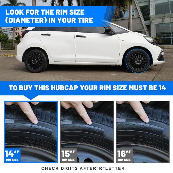 Hubcaps I1MOTOR R14 Universal Matte Black, conjunto de 4 Imagem de Hubcaps I1MOTOR R14 Universal Matte Black, conjunto de 4