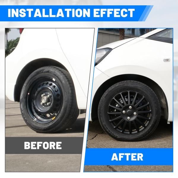 Hubcaps I1MOTOR R14 Universal Matte Black, conjunto de 4 Imagem de Hubcaps I1MOTOR R14 Universal Matte Black, conjunto de 4