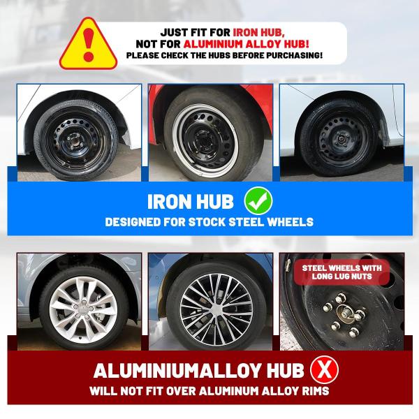 Hubcaps I1MOTOR R14 Universal Matte Black, conjunto de 4 Imagem de Hubcaps I1MOTOR R14 Universal Matte Black, conjunto de 4