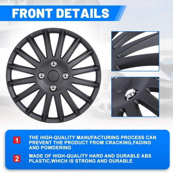 Hubcaps I1MOTOR R14 Universal Matte Black, conjunto de 4 Imagem de Hubcaps I1MOTOR R14 Universal Matte Black, conjunto de 4