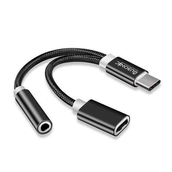 Imagem de Hubonic Adaptador Fone de Ouvido USB C para P2 3.5mm Áudio com Entrada para Carregamento  PD 60W